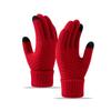 Gloves Women's Winter Velvet Thickened Korean Version Cold-proof Cute Riding Touch Screen Warm Wool Knitted Gloves