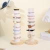 Headband and Bracelet Holder Space Saving Jewelry Display Stand Wood and Soft Velvets Wrist Accessories Organizer