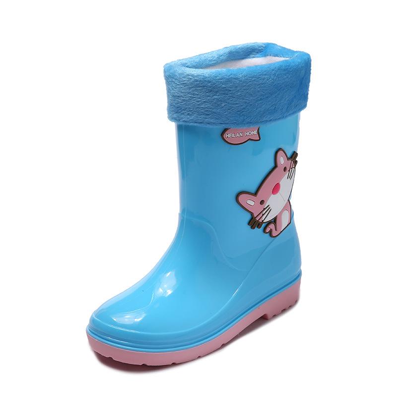 Kinder Regenstiefel Fleecegefüttert Wasserdichte Gummistiefel