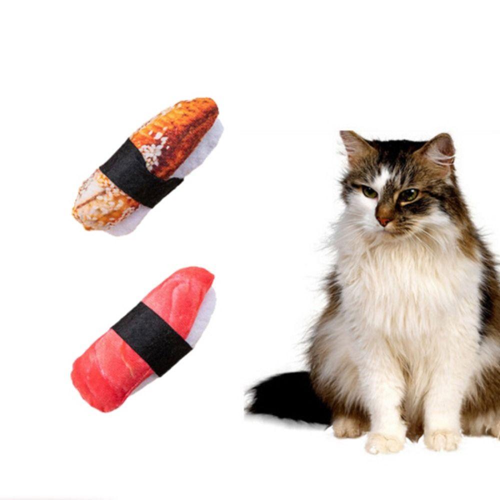 Sushi Shape Cat Molar Toy Simulation Cat Chew Toy Cute Pet Supply  Relieve Boredom