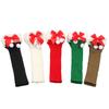 Christmas Fleece Trim Warm Leg Warmers Sweet Plush Balls Bows Knitted Boot Covers Festival Footless Socks for Women