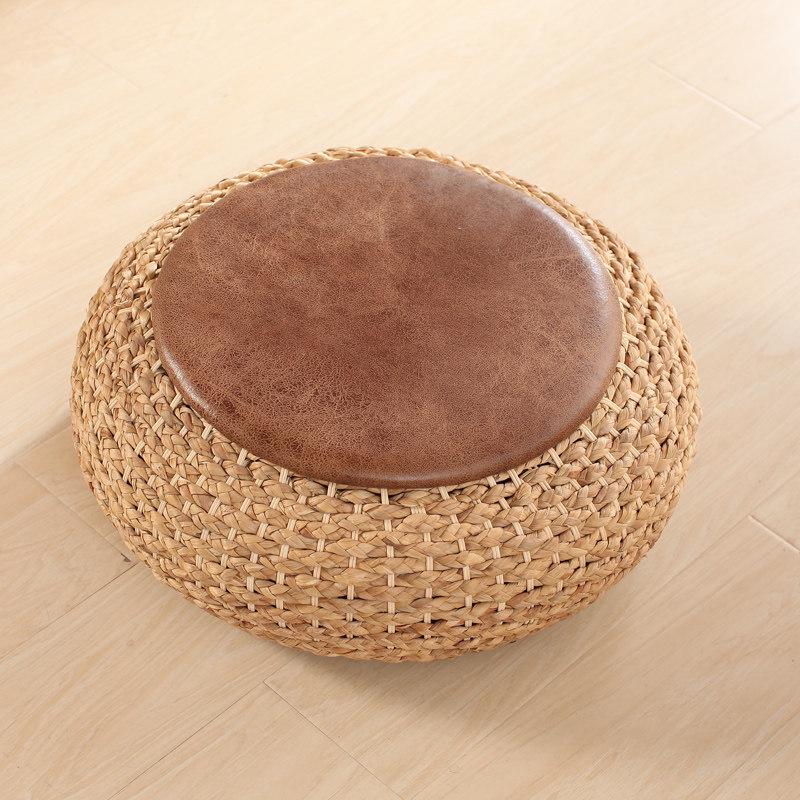 Japanisches Tatami Rattan Bodenkissen - Dicke Runde Zen Meditationsmatte
