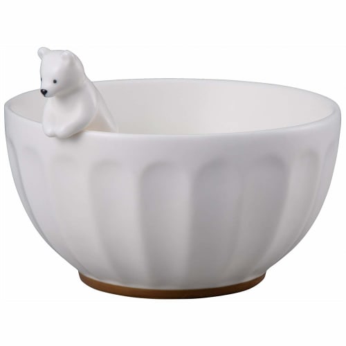 Cute tableware WHITE ZOO rice bowl with polar bear figure SAN3398-1
