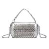 Summer niche cylinder portable women's bag 2025 new fashion rivet diamond pillow bag chain shoulder messenger bag