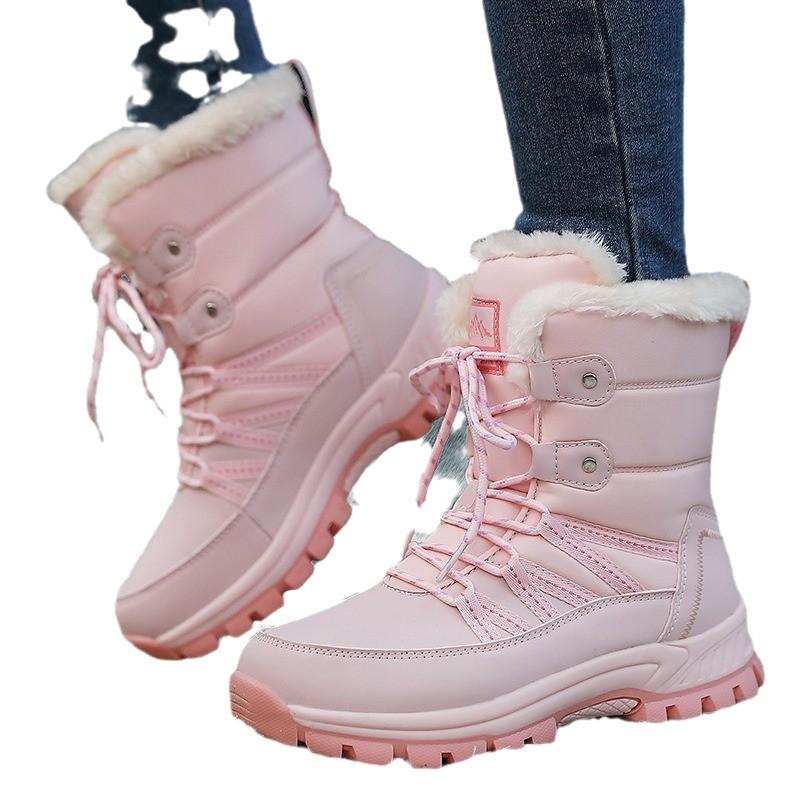 Wear-resistant Sports Outdoor High-top Women's Shoes Women's Winter High-top Snow Boots Plush Warm Cotton Shoes