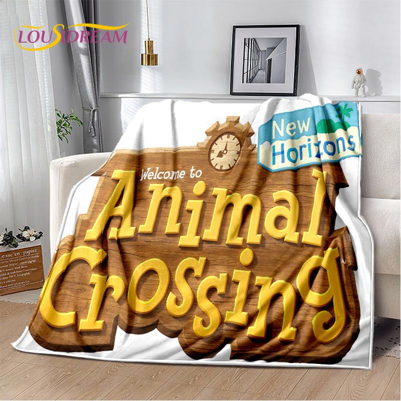 Manta de dibujos animados de Animal Crossing New Horizons, manta suave para el hogar, dormitorio, cama, sofá, Picnic, viaje, oficina, manta para niños
