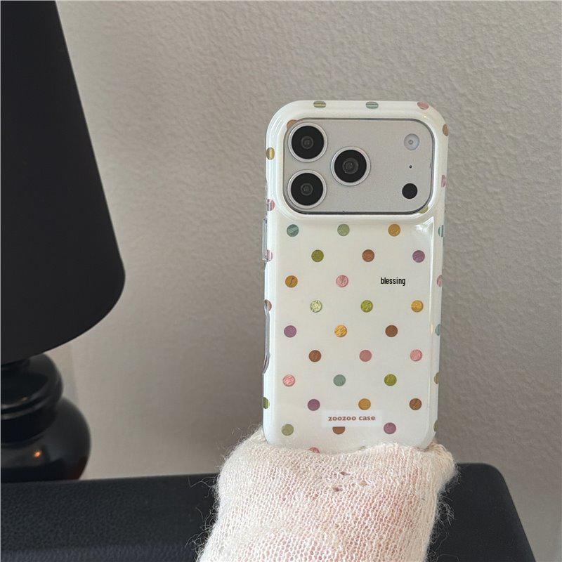 Bunte Koreanischer Stil Polka Dot Handyhülle für Apple iPhone 16 Pro/17 Pro Max