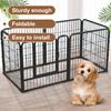 6 Panels Heavy Duty Dog Fences Detachable Play Pen Animal Playpen Foldable Pet Exercise Fence Metal Barrier Cat Kennel Cage