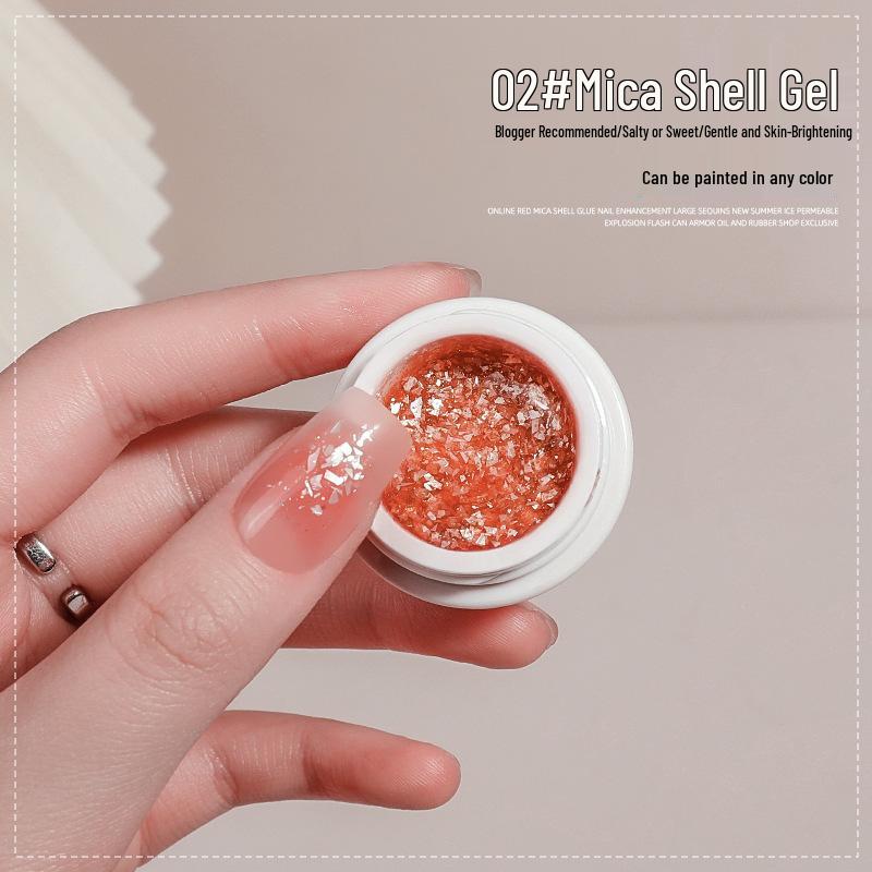 

Лето 2023 Японский Мика Шелл Глиттер Гель-лак для ногтей - 4 цвета, Салонный Специальный