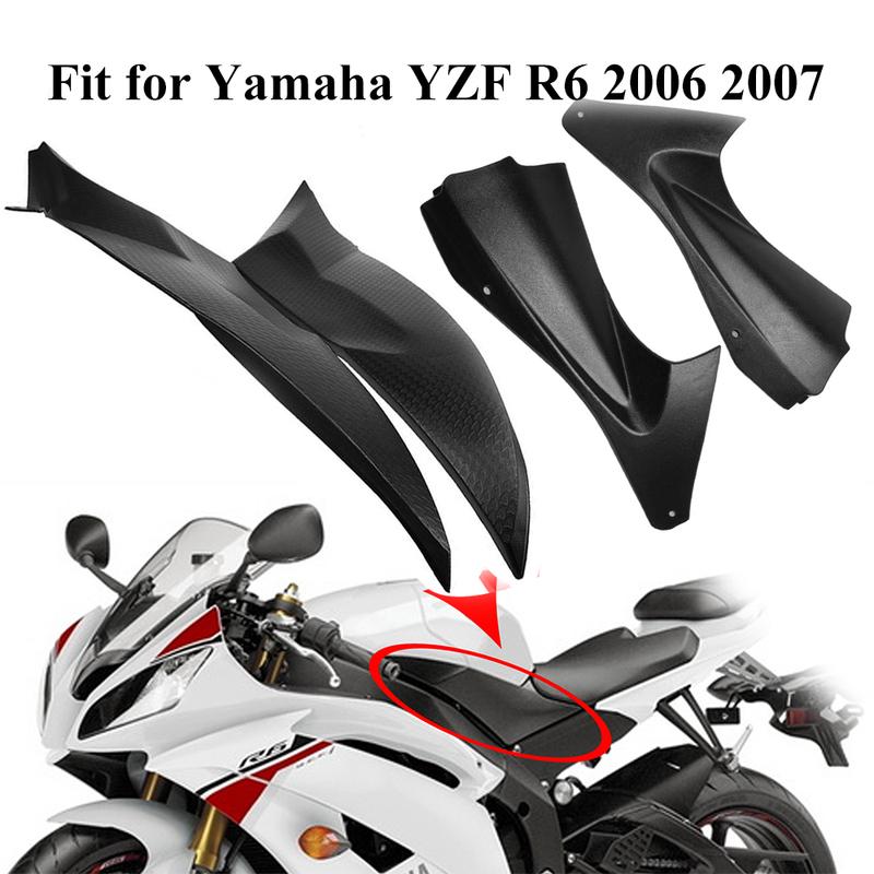 Fit for Yamaha YZF R6 2006 2007 Motorcycle Black Left & Right Air Duct Cover Gas Tank Side Cover Panel Cowl Fairing