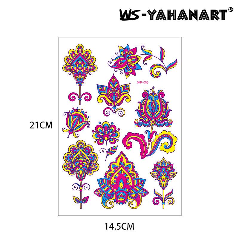 Creative Fluorescent Waterproof Full Arm and Face Tattoo Sticker