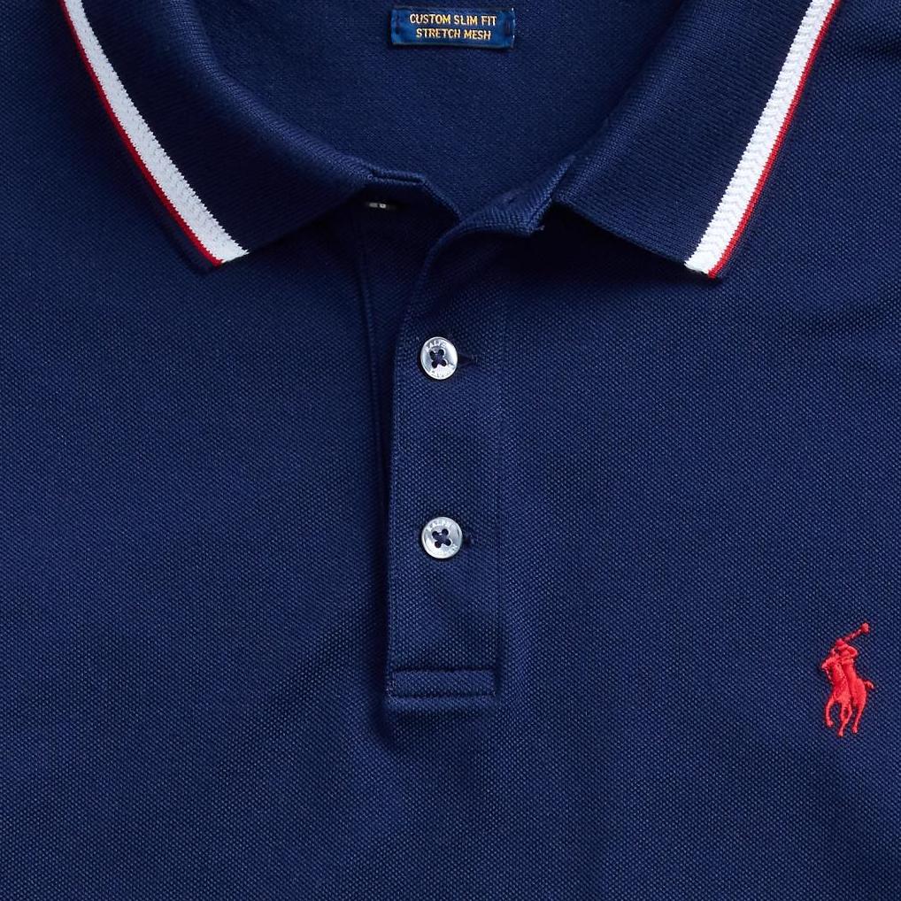 Polo Ralph Lauren Solid Color Small Pony Logo Embroidered Long Sleeve Polo Shirt Men Tops Navy-Blue MNPOKNI16820344-410