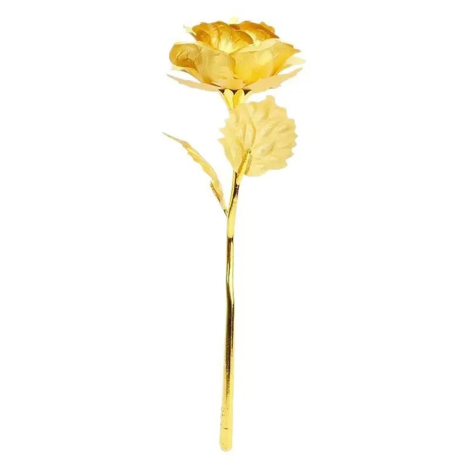 Букет Роз с Золотой Фольгой Искусственный Цветок Подарок на День Рождения и Другие Праздники золотой