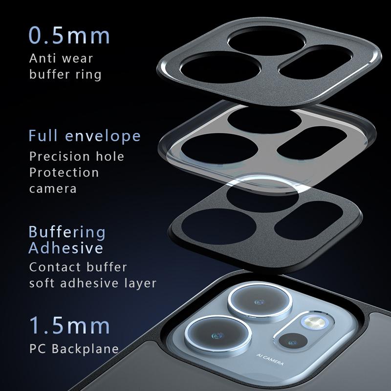 For OPPO Reno 14F Case Shockproof Frosted Skin Feel Matte PC+TPU Anti-fingerprint Transparent Cover for Reno14 F