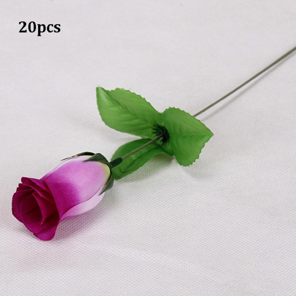 

20pcs 7 Colors Simulated Rose DIY Party Decoration Festival Supplies Small Artificial Rose Flowers Vintage Silk Rose Home Decor фіолетовий