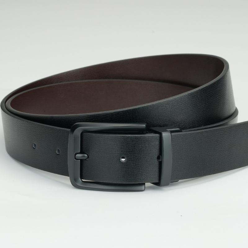 Men's Genuine Leather Belt, Rotating Needle Buckle, Cowhide Belt