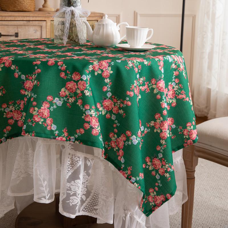 French Romantic Lace Printed Tablecloth Dessert Table Wedding Decoration Photo Coffee Table Tablecloth Table Cloth Large Round Table
