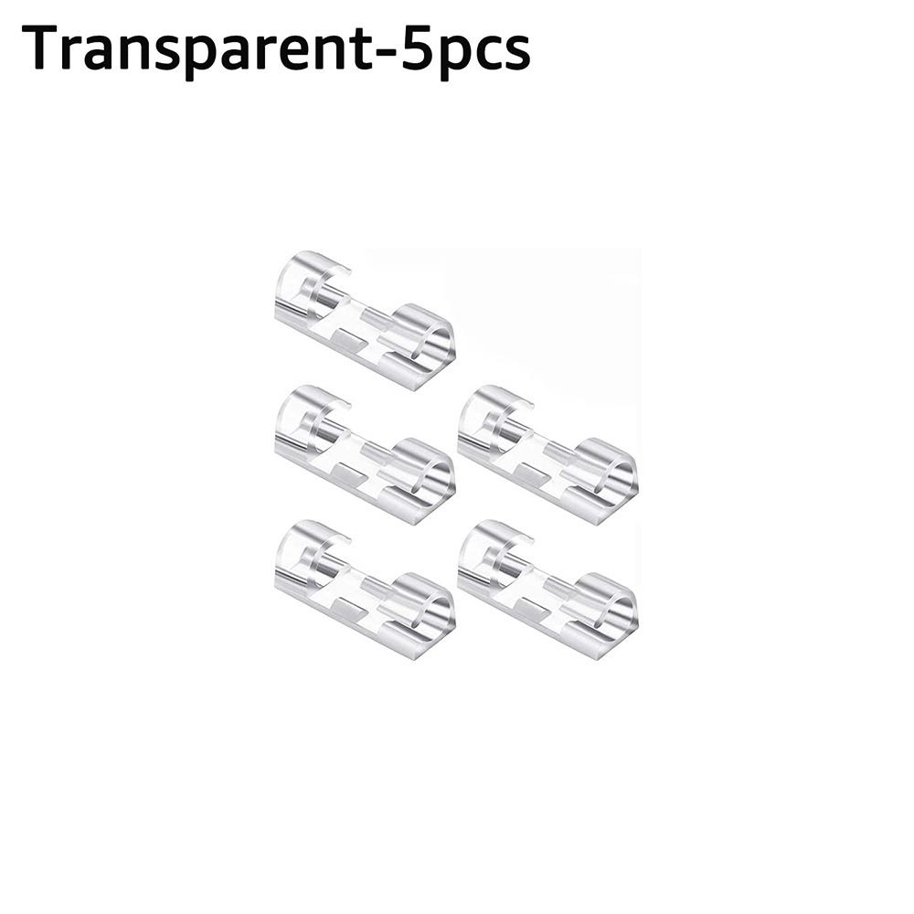 5/20pcs Transparent Self-Adhesive Cable Organizer Clips Wire Management For Home Desk Office Kitchen Wire Clamp Manager
