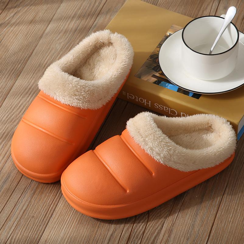 New autumn and winter couple EVA waterproof cotton slippers home thickened warm non-slip deodorant cotton slippers