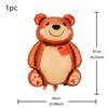 1/3pcs Large 3D Bear Aluminum Balloon, for Birthday Wedding Valentine's Day, Big Animal Theme Party Photo Background Decor