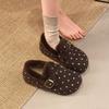 Retro Polka Dots Are Still Versatile Models, Inner Height-increasing Cotton Shoes, Women's New Winter Shoe Velvet Thickened To Keep Their Feet Warm