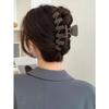 1pc Women Black, White, Khaki, Brown Large Size Lightweight Plastic Hair Clips, Fashionable, Elegant, Simple Solid Color Hair Claws Suitable