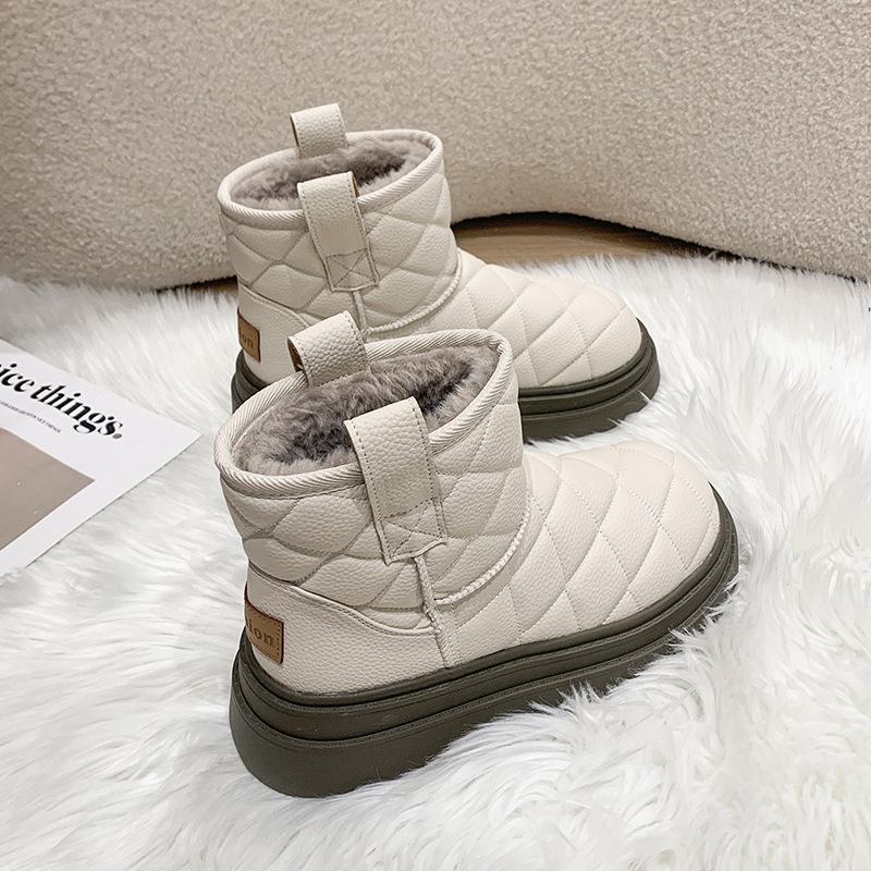 Women's Large Size Soft Sole Winter Warm Anti-slip Fur Snow Boots Padded Lined Ankle Boots Anti-slip Hiking Sports Cotton Boots