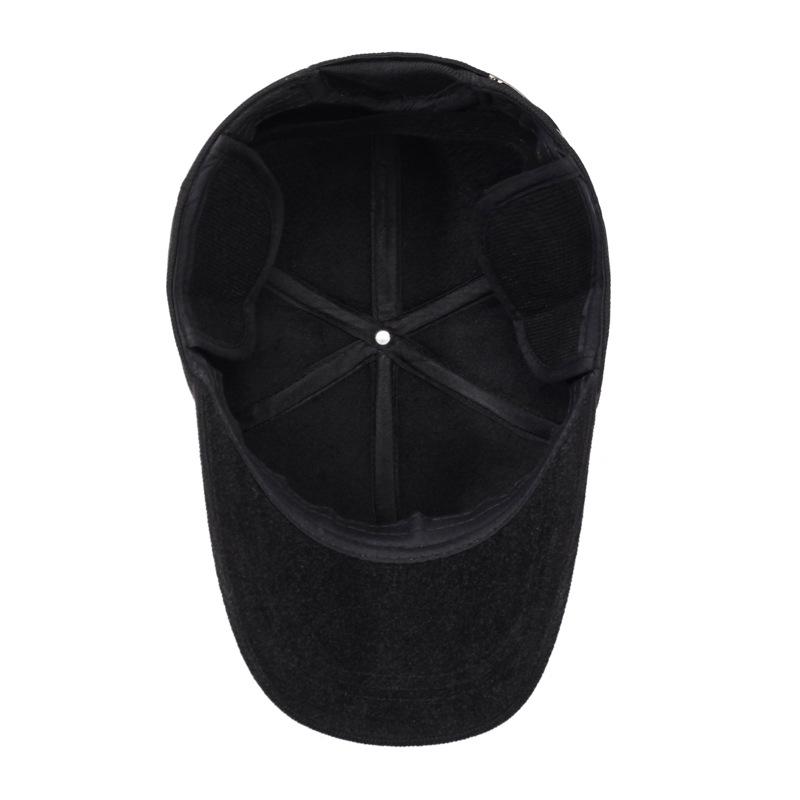 Men's Warm Cotton Cap Middle-Aged and Elderly Ear Protection Baseball Cap Autumn Winter Woolen Hat