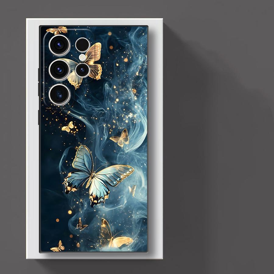 Creative Cartoon Butterfly Funda Phone Cover Case for Samsung Galaxy S26 S10 S9 Note 20 Ultra 8 9 10 S20 S21 FE S25 Ultra S23