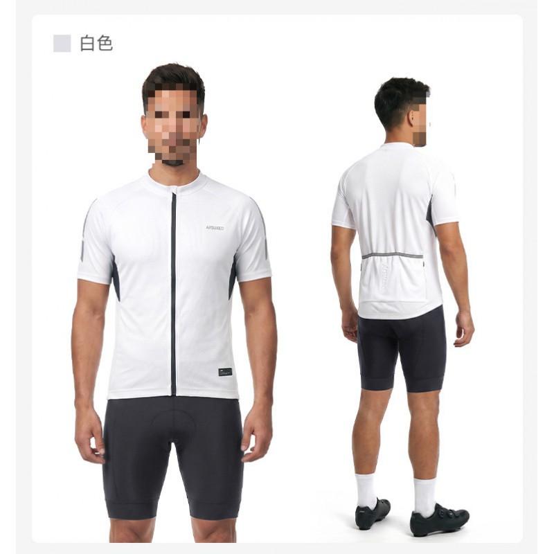 Mens Cycling Jersey Short Sleeve Full Zip Breathable Quick Dry Stretch Fit Road Bike Sport