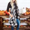 Womens Plaid Open Front Cardigan Sleeveless Pockets Drape Lightweight Vest Coat