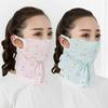 Flower Pattern Ice Silk Mask UV Protection Face Gini Mask Summer Face Cover  Outdoor