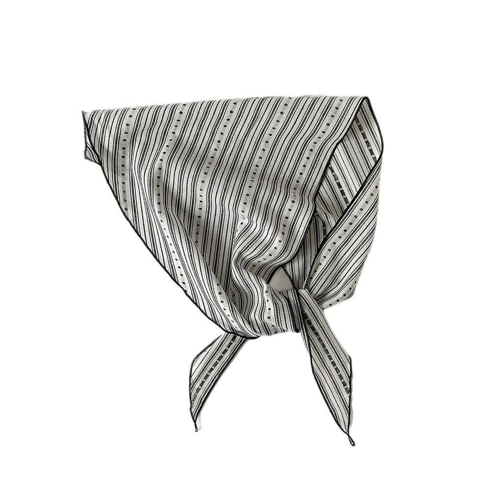 Cotton Retro Literary Style Headscarf Triangle Scarf Neck Silk Scarf Polka Dot Small Shawl Fart Curtain Fashion Versatile Headscarf Women