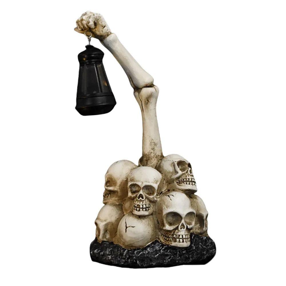 Creative Halloween Skeleton Night Light Funny Garden Statue Lamp Skull Sculptures  Outdoor
