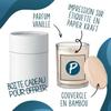 Bougie parfumée - PLANETEE - Padel Time Femme - senteur vanille - pot verre &amp; couvercle bambou - format compact 8,5x7 cm