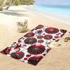 Elegant Crimson Web Artistry Print Beach Towel, Quick Drying, Suitable for Travel, Outdoor Sports, Jogging, the Beach and Swimming, Gift