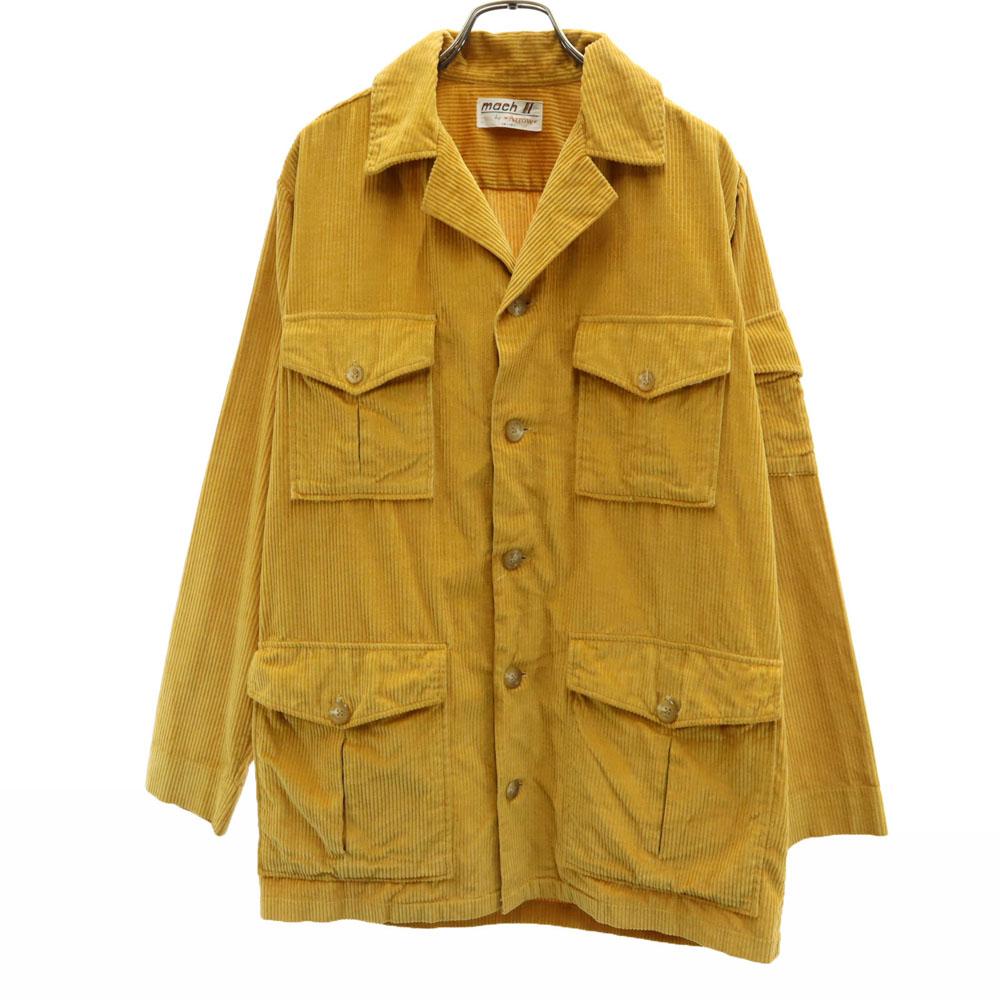 

ARROW 70-е Винтажная рубашка буш, сделано в США, с длинным рукавом, вельветовая, военная, мужская, б/у