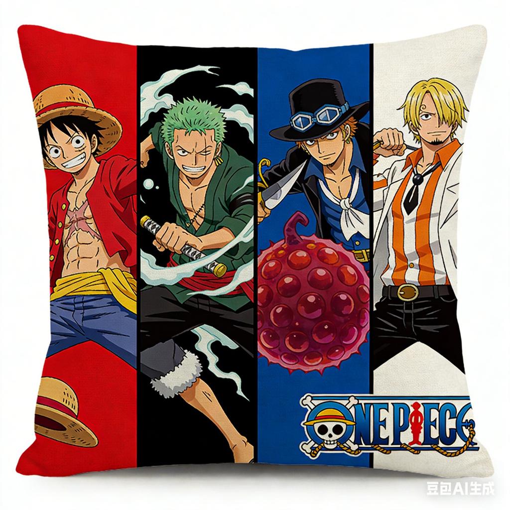 One Piece Monkey D Luffy Pillow Cover Anime Decorative Square Pillowcase For Bedroom Living Room Sofa Car Home Decor