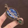 Natural Sodalite,Green Onyx Stone Handmade Copper Wire Wrap Pendant 3.74" Q3E19