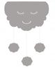 Decoration for a Child' Room, Lambrequin with Pendants, CLOUD, Light Gray, 60x95