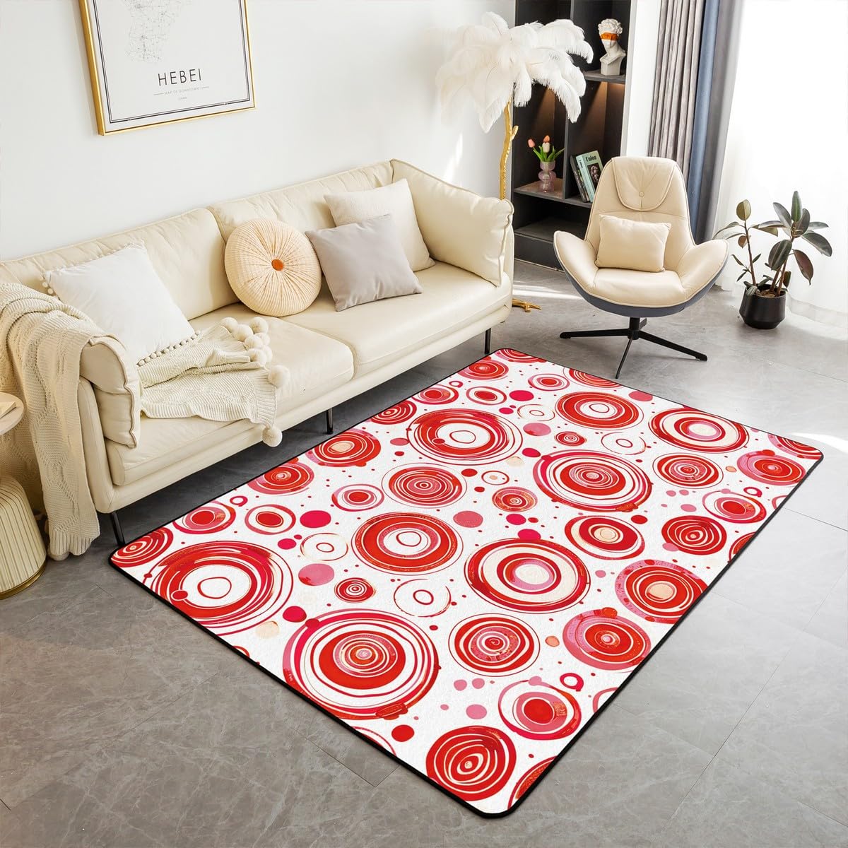 

Pebble Large Area Rug 5x7-3D Stone Gravel Living Room Rug Garden Cobble Print Rugs for Bedroom, Cobblestone Hawaii Beach Carpet Indoor Floor 160cm x 200cm