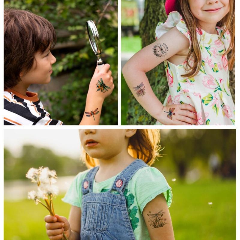 

powder blusher spring outing summer picnic tattoo stickers 10Sheets temporary tattoo cross-border Home 10 Sheets різнокольорові кольору