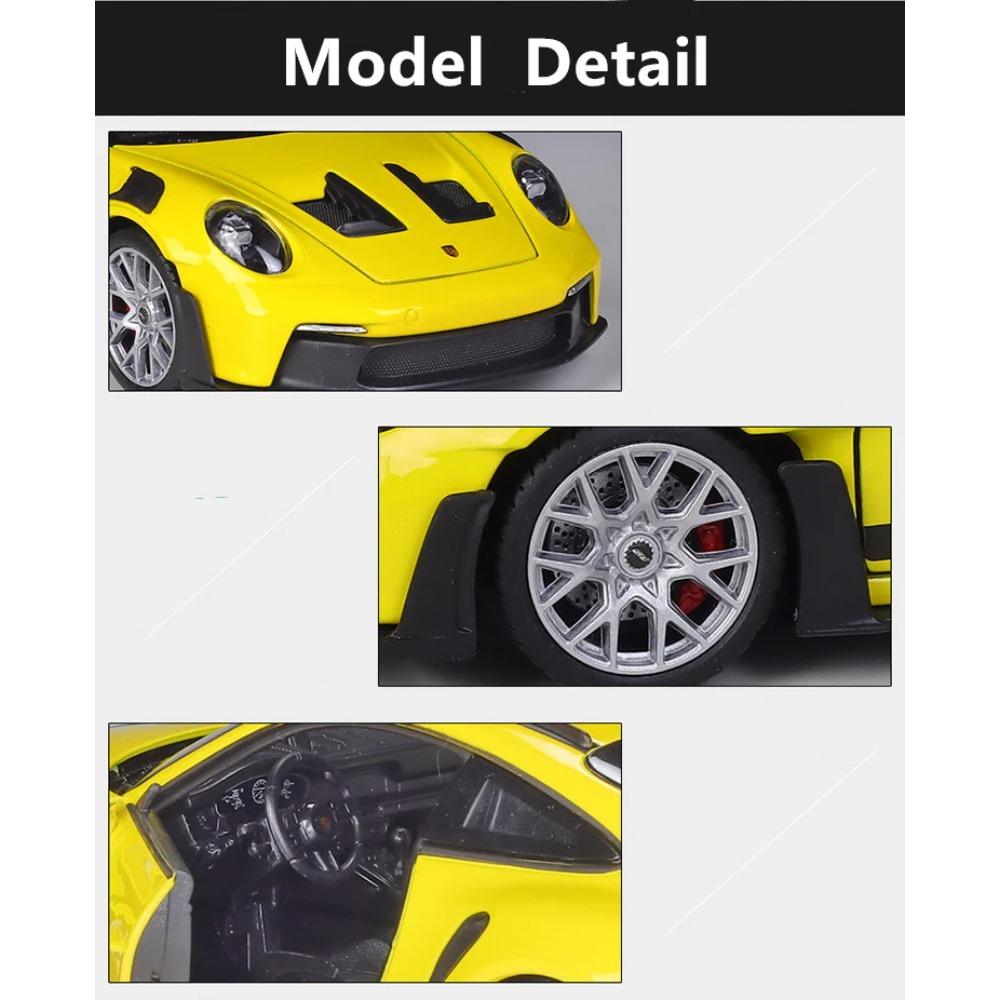 Welly 1/24 Porsche 911 GT3 RS 992 Alloy Sports Car Model Diecast Metal Track Racing Vehicle Car Model Simulation Collection Gift