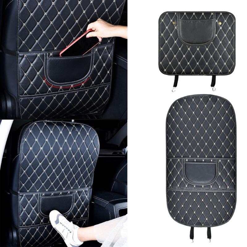 Easy Clean Car Seat Back Cover Waterproof Leather Kick Guard Easy Installation Full Protection Mat Cover