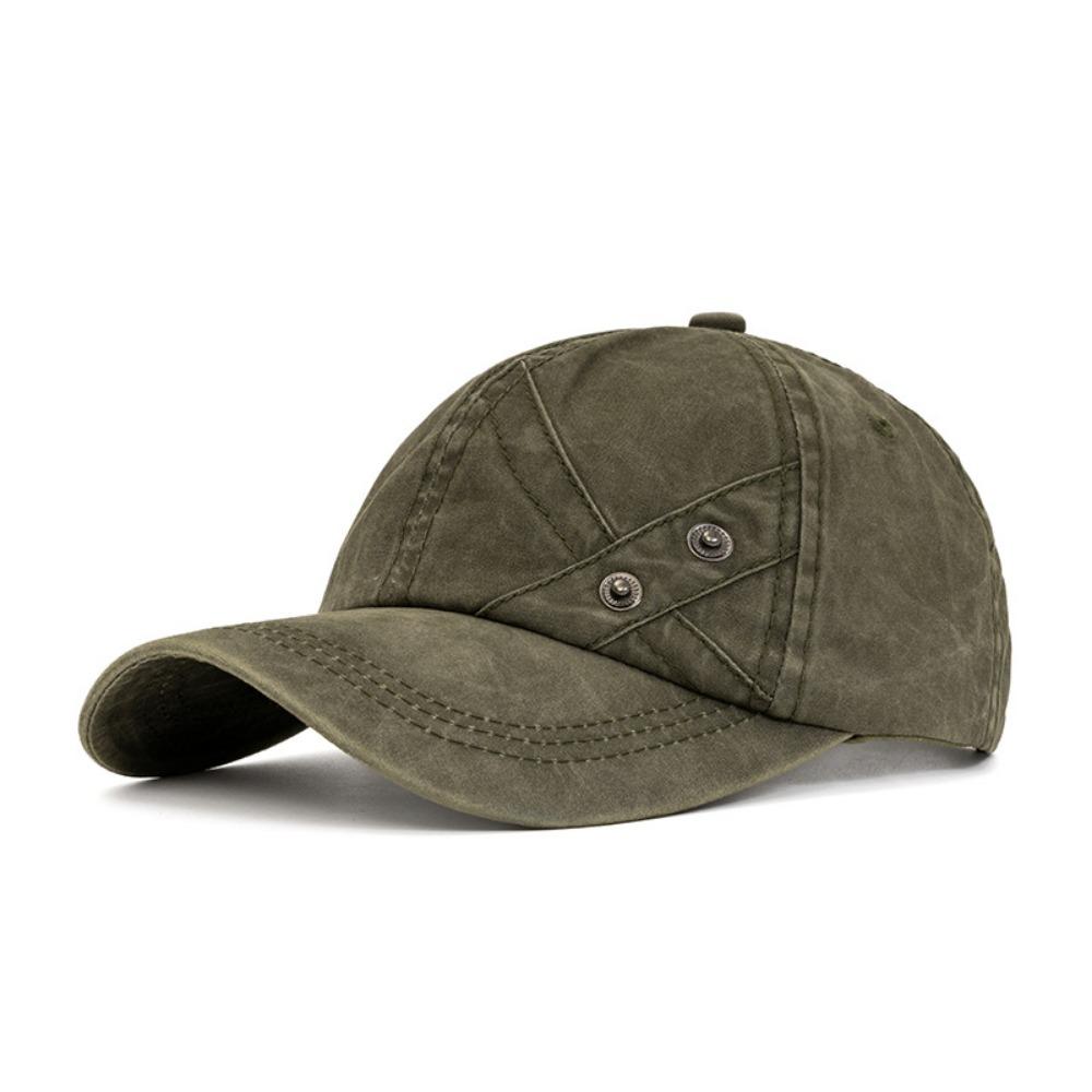 Outdoor Washed Cotton Baseball Cap Adjustable Trucker Style Sports Cap Solid Color Four Seasons Dad Hat Men Women