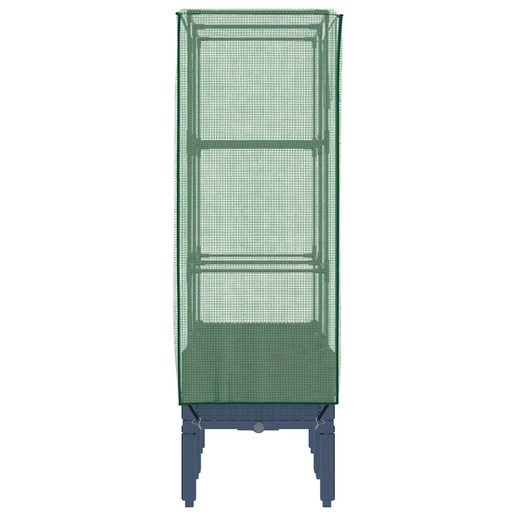 Vidaxl Raised Planter with Greenhouse, Rattan Look, 80X40X140 Cm