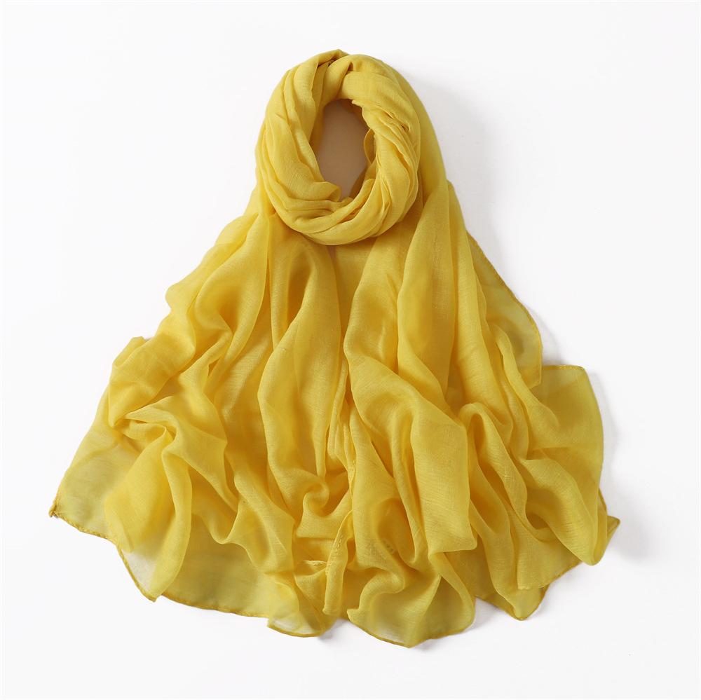 New Cotton Linen Scarf For Women Girls Students Autumn Classic Solid Color Scarves Retro Soft Foulard Viscose Female Wrap Shawls
