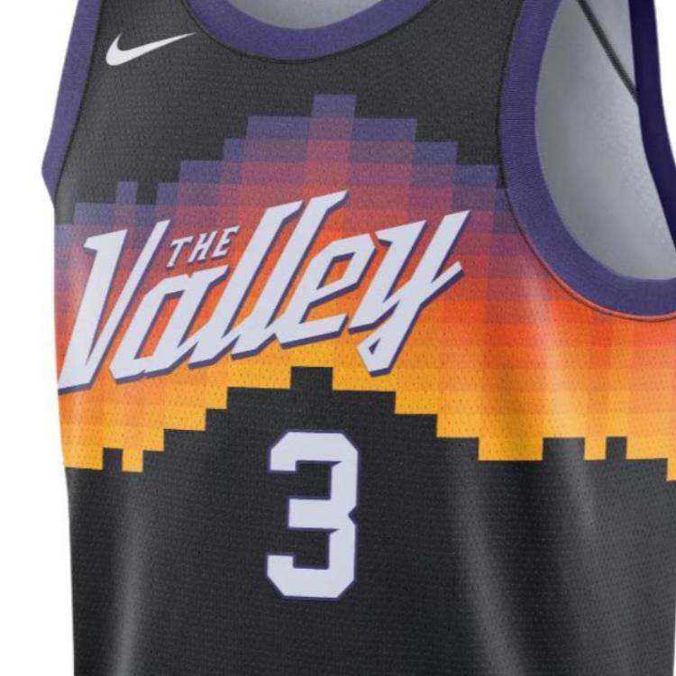Nike NBA Fan Edition Letter Number Color Pattern Printed Round Neck Basketball Jersey Suns Paul 3 Unisex Jersey Black CN1773-010