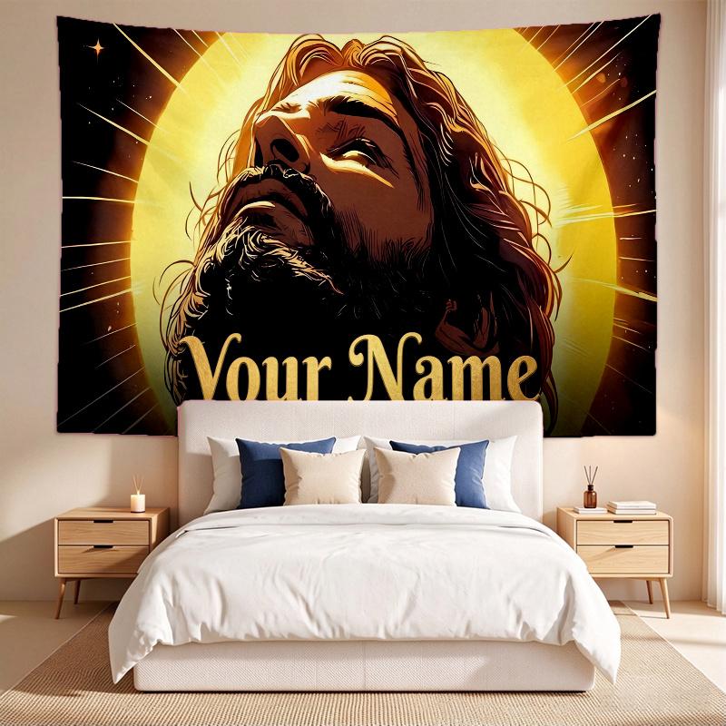 Jesus (1) Benutzerdefiniertes Namens-Wandteppich Wandbehang Wandteppich Wandkunst Dekor für Schlafzimmer Wohnzimmer