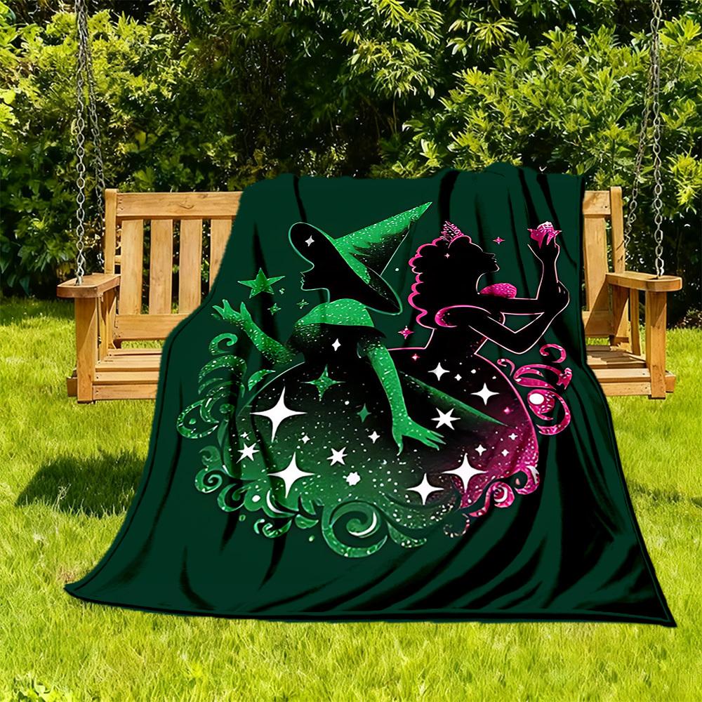 1pc Witched Outdoor Blanket Lightweight Flannel, Soft & Warm, All-Season Use for Sofa, Outdoor, Camping, Living Room, Office082